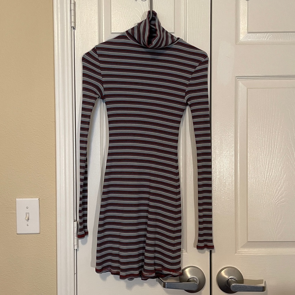 Urban Outfitters BDG Striped Long-Sleeved Turtleneck Dress